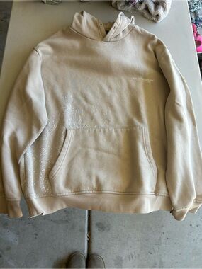 Women’s Cream Hoodie Sweatshirt - Casual Pullover